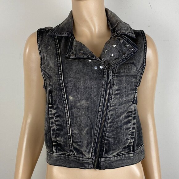 Forever 21 Jackets & Blazers - Forever 21 Grayish Black Sleeveless Women's Size Medium M Moto Zippered Jacket
